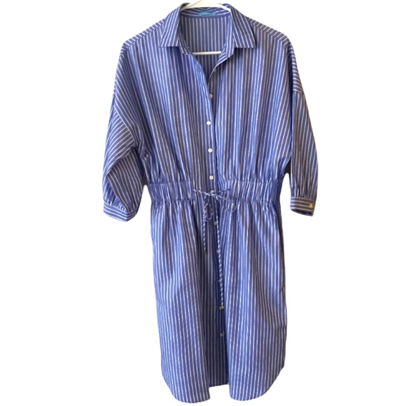 J. McLaughlin Emerson Stripe Shirt Dress Blue Size XS - Picture 2 of 11